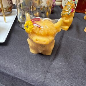 Large Highland Cattle Beeswax Candle